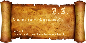 Neuheiser Barnabás névjegykártya